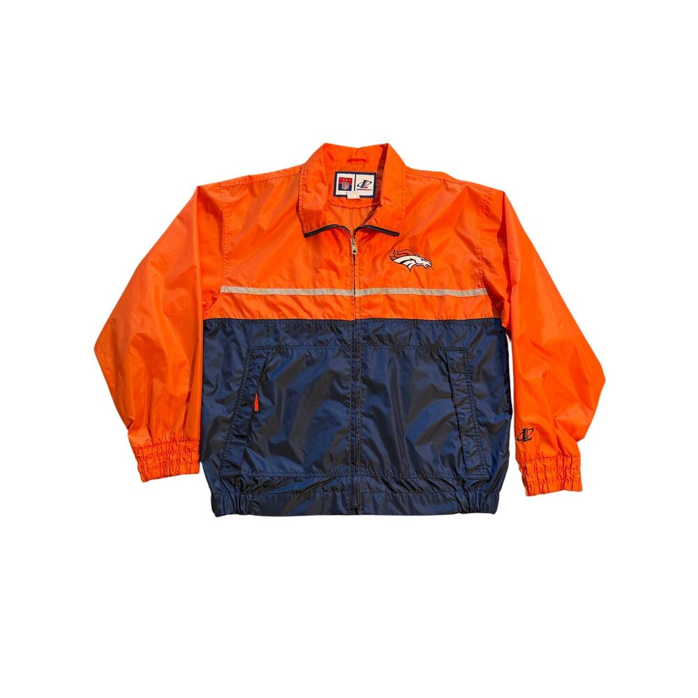 Vintage 90s Pro Player NFL Denver Broncos Colorblock Windbreaker Jacket medium